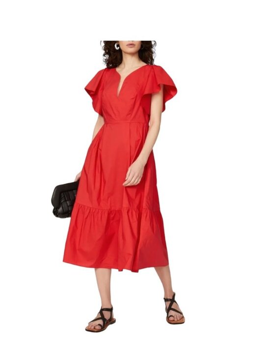 Marissa Webb Dresses & Skirts - Marissa Webb Prairie Tiered Maxi Dress Coral Size 14 Boho Vacation Cottagecore